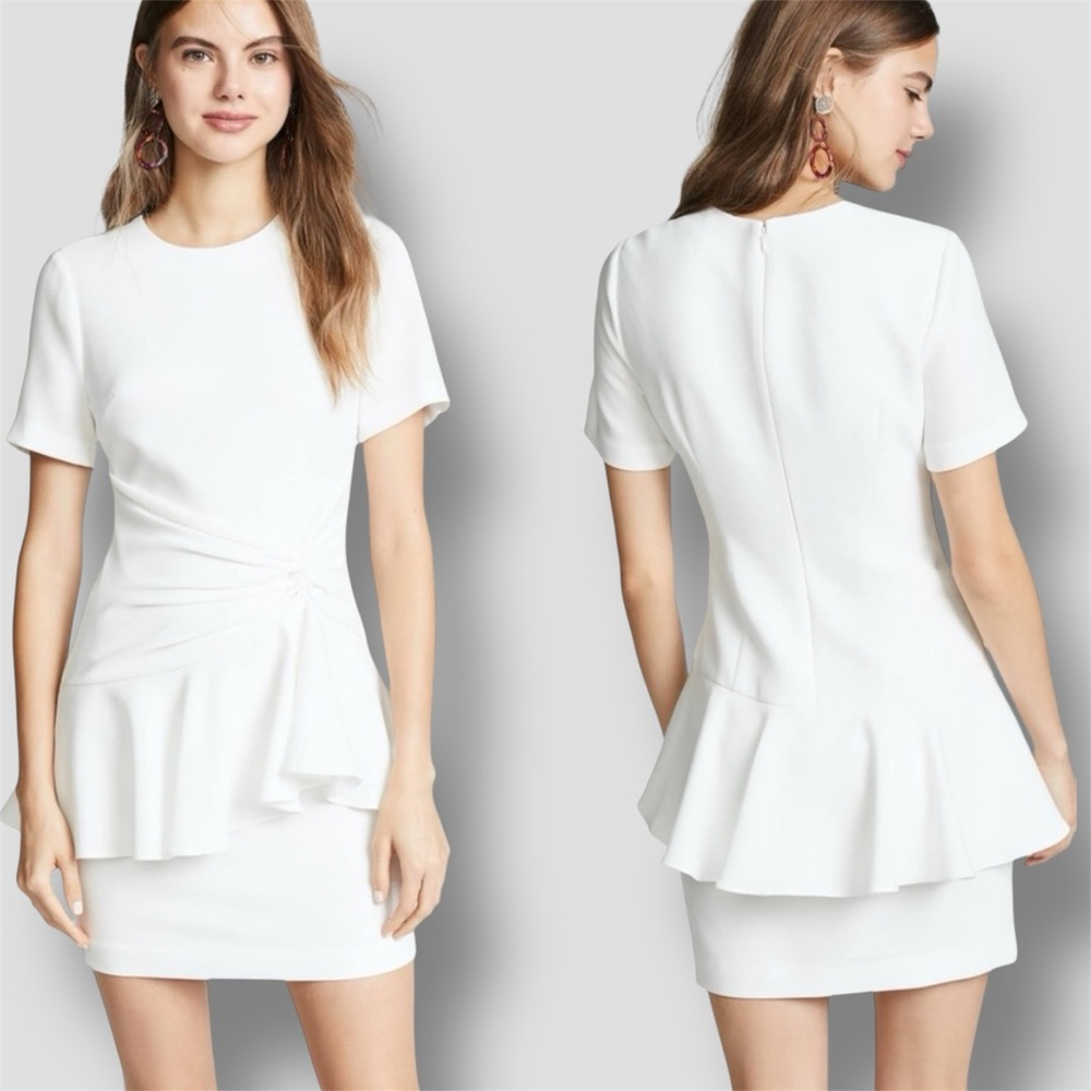 Cinq à Sept Fontaine Crepe Peplum Mini Dress